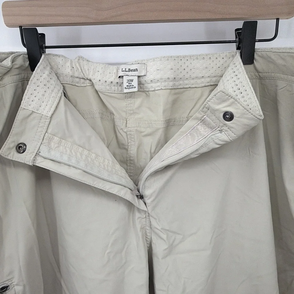 Ll Bean Pants Hiking Straight Leg Nylon Blend Camp Cargo 20W Plus Womens‎